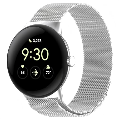 UPZOBU(�A�b�v�]�u) ���^�����b�V���o���h Google Pixel Watch 3/4�Ή� �o���h (45mm)�Ή� ���t���ȒP ���߉\�ȃX�g���b�v �V���o�[