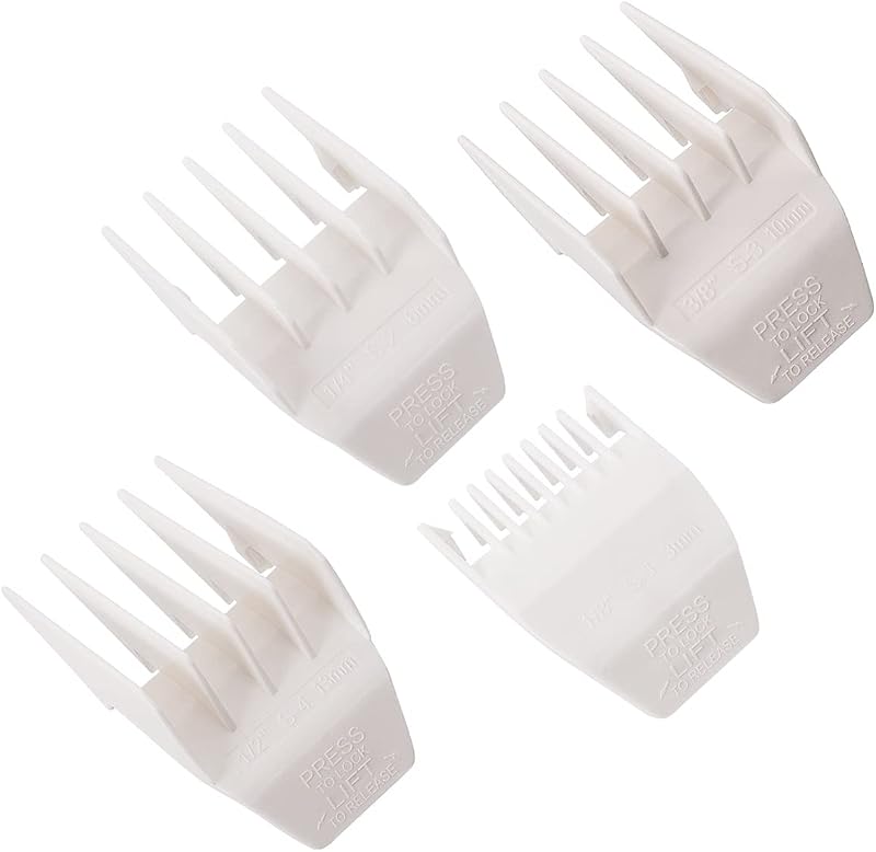 Pentes-guia de corte colorski para Wahl Peanut, branco, pacote com 4