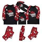 Zilosconcy Weihnachten Pyjama Herren Winter Family Weihnachts-Pyjama-Set Familie Set Langarm Weich Strampler Hosen Weihnachtspullis Pullover Familie Kuschelig Jumper Homewear Mutter