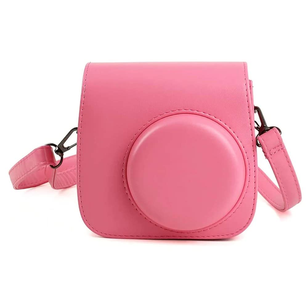 Protective Camera Case Compatible with Fuji-Film Instant Insta-x Mini 11/9/8 PU Leather Bag with Adjustable Shoulder Strap- Flamingo Pink-image-41