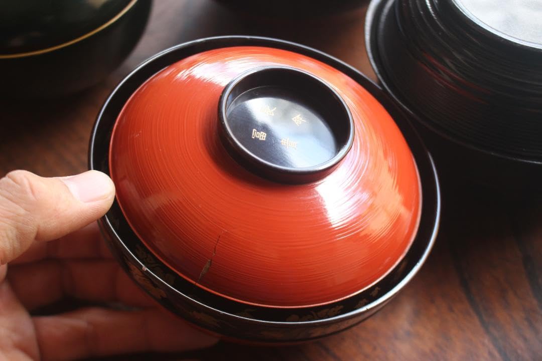 Amazon.co.jp: 小傷有 蒔絵椀＆沈金椀など7点セット（検 輪島塗 蒔絵