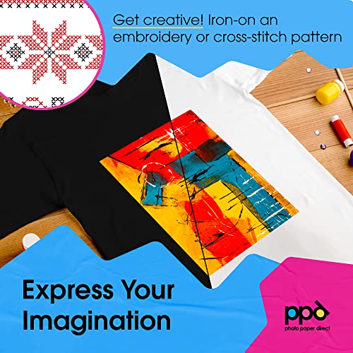 Image of PPD 40 Sheets 8.5x11 inch Iron-on Heat Transfer Paper Mixed Fabrics Inkjet