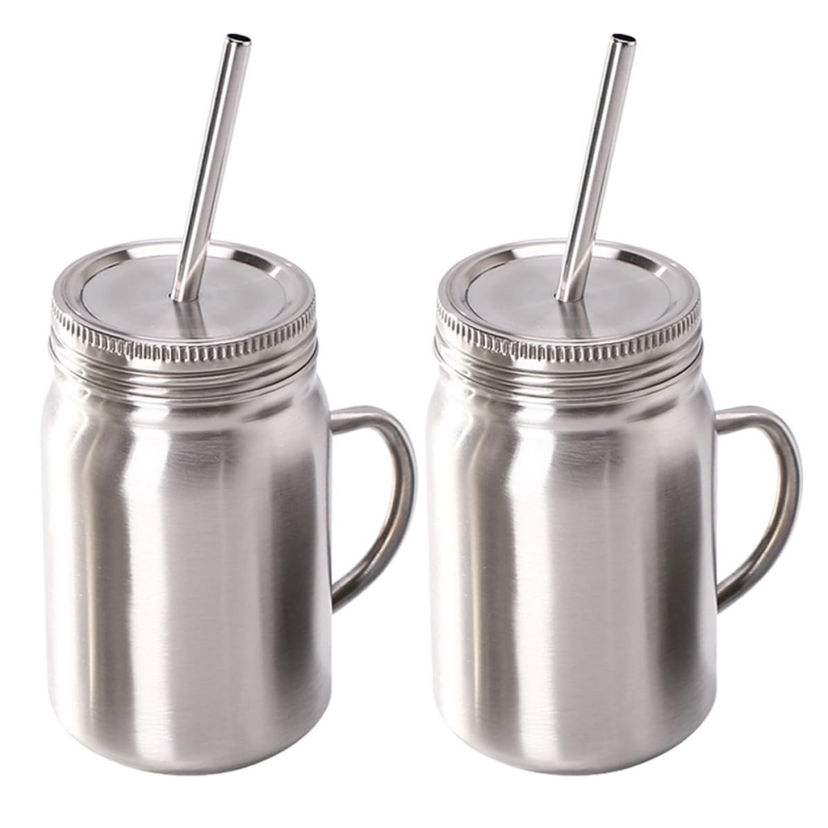 Zerodeko 2 Pezzi Barattolo Mason in Acciaio Inossidabile 500ml