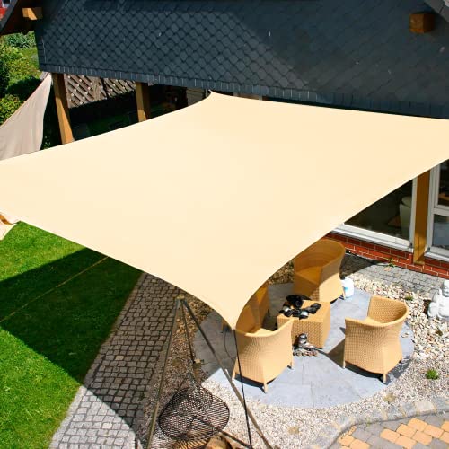 Image of KANAGAWA 20'x26' Sun Shade Sail Cream Curved Rectangle Customizable