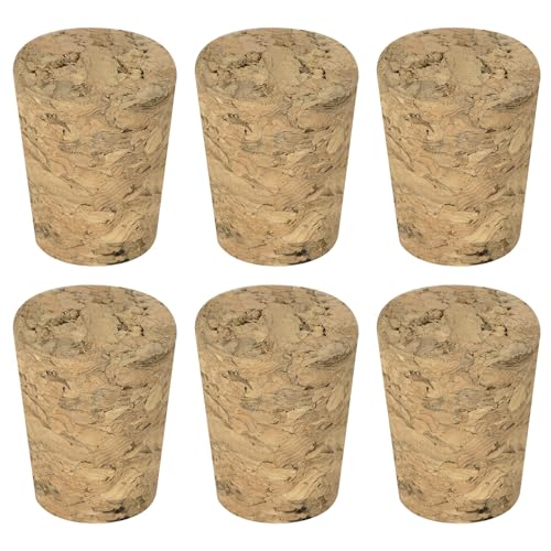 QUARKZMAN Tapered Cork, 22x17x27mm Bouchon En Liège Étanche Doux Pour Vin Bière Bouteille Artisanat Remplissage Accessoires Laboratoire, Couleur Bois Foncé, Lot De 6