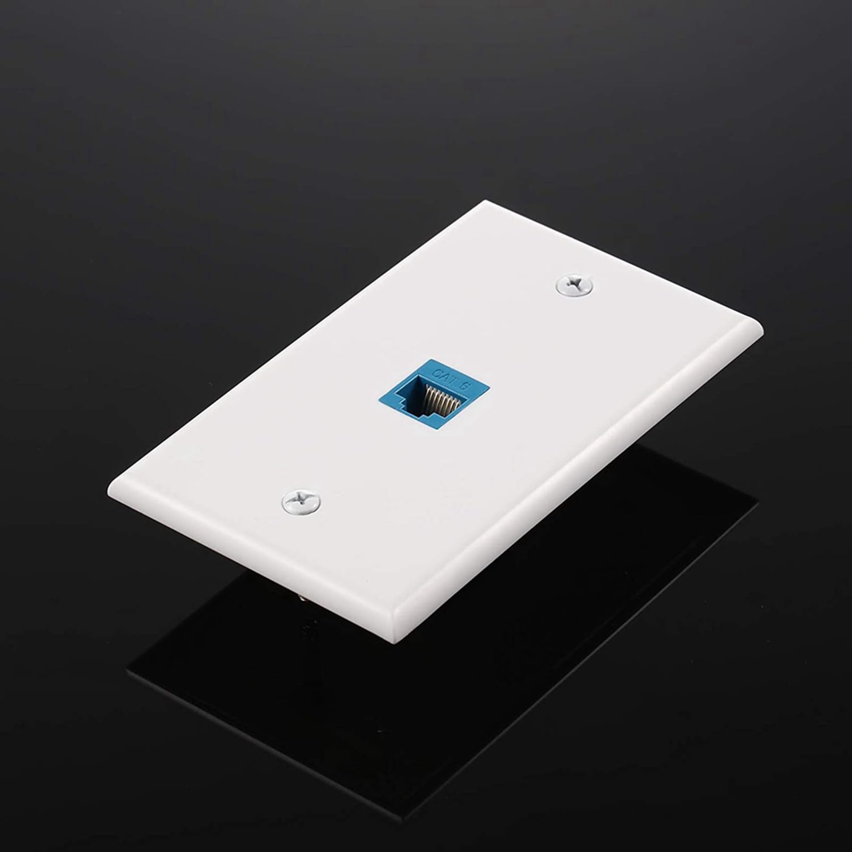 Lot de 32 plaques murales Ethernet Cat6 - 1 port RJ45 - Prise réseau femelle vers femelle - Coupleur mural - Plaque jack - Blanc et bleu