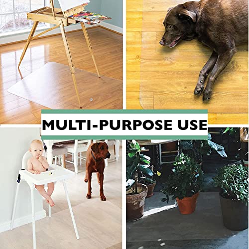 GIOVARA Transparente Stuhlmatte für Harte Böden, 75 x 120 cm, rechteckig, hohe Schlagfestigkeit, rutschfest, Recyclingmaterial