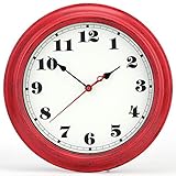 iMotion Wall Clock 12-Inch Decorated Dial Face Retro Wall Clock, Silent Non-Ticking Round Home Decor...