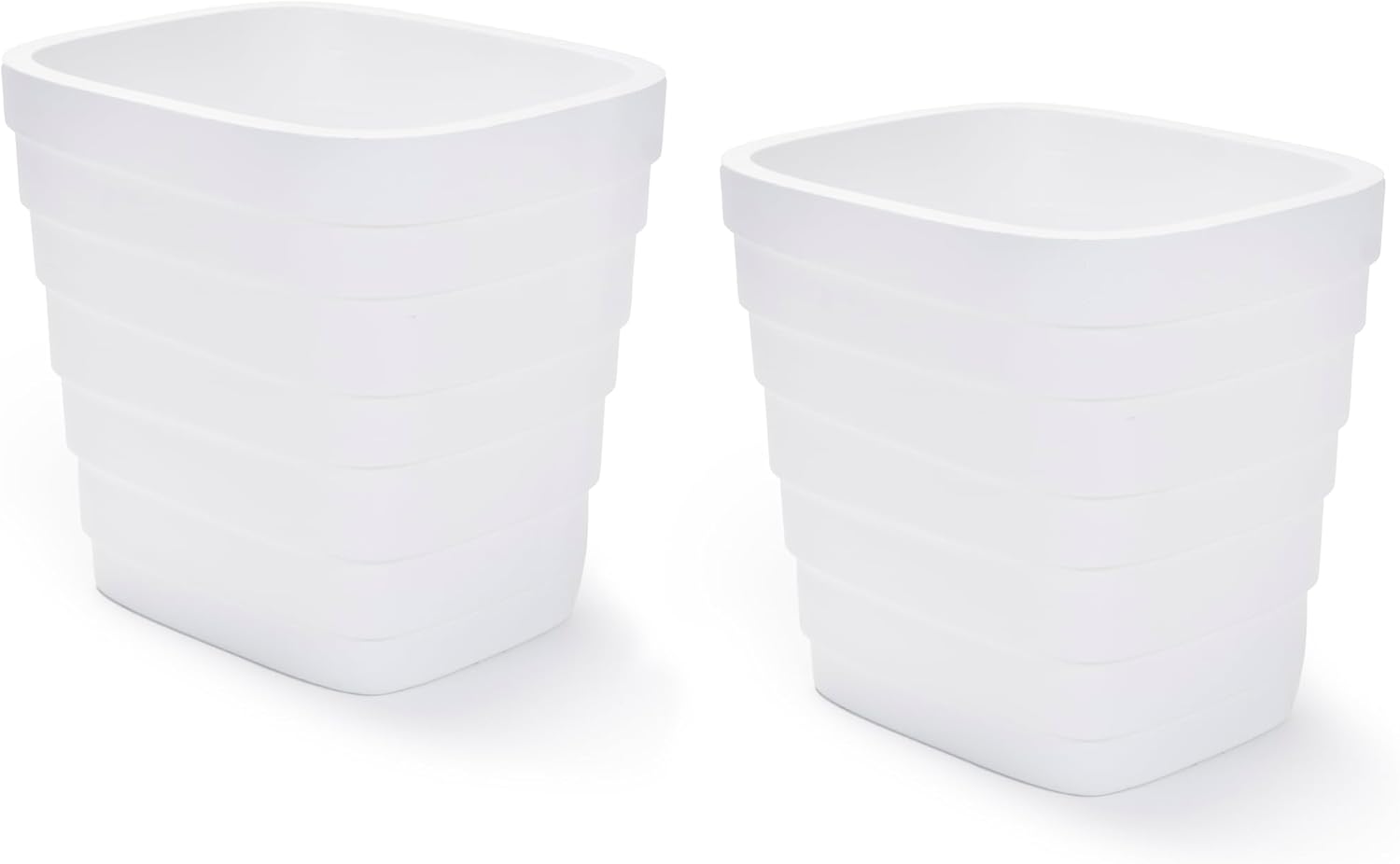 Step2 Wave 20x24 Planter, Large Planters for Outdoor Plants, Gardening and Flower Pot for Patio or Porch, Efficient Drainage, Durable Plastic, White, 2-Pack