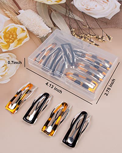 12 Pcs Double Grip Hair Clips Metal Snap Hair Clips For Women And Girls, Non-Slip Cute Snap Hair Barrettes For Hair Making Styling Hair Accessories(Black, Tortoise) #TOP3