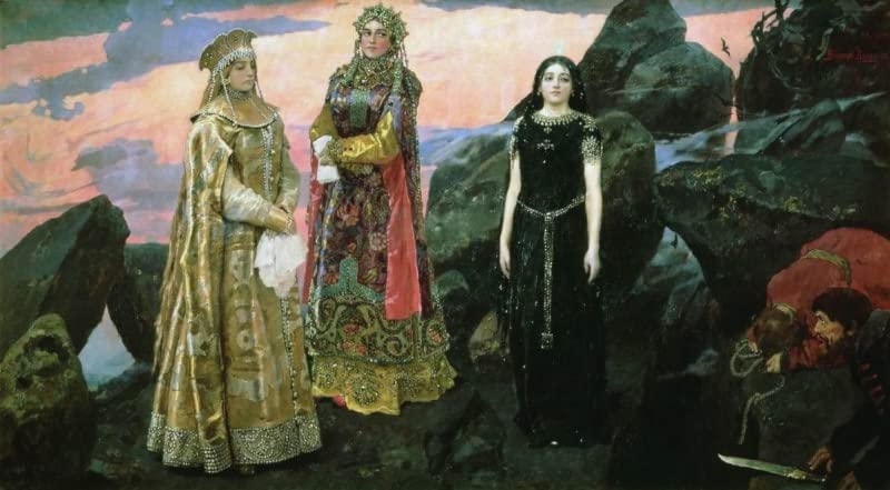 Impresiones murales de las Tres Princesas de Vasnetsov, arte de alta fidelidad de 60x90cm