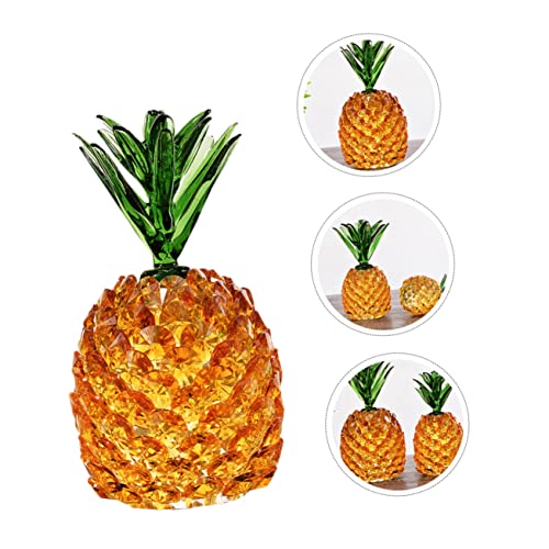 Abaodam Cake Toppers 2 Pcs Crystal Pineapple Dining Room Table Decor Fruit Paperweight Desktop Cartoon Decor Yellow Vegetable Fruit Artificial Crystal Car Decorations #TOP1