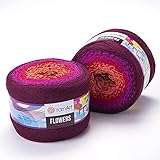 Yarn Art Flowers Yarn 55% Cotton 45% Acrylic 250gr 1094yds Multicolor Cotton Yarn Rainbow Crochet Yarn Spring Summer 2 Sport Yarn (310)