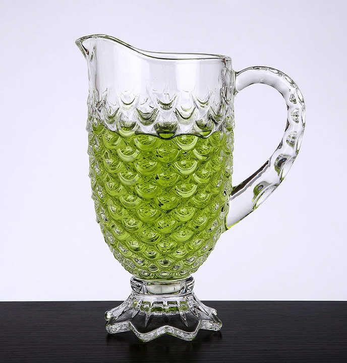 Image of Premium Water and Juice Glasses and Jug Set Combo [6 Piece Glass 280ML & 1 Piece Jug 2 Liter] Transparent Pitcher Set for Dining Table, Home & Restaurant,Party (MTS - 21)