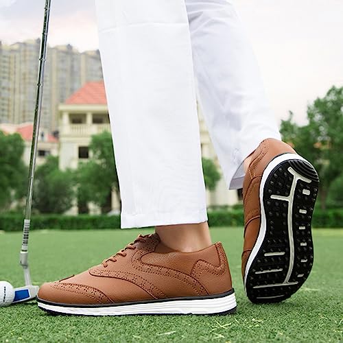 Mens Golf Shoes,Classic Lightweight Breathable Mesh Spikeless Golf Shoes for Men,Comfortable Soft Waterproof Golf Shoes Mens,Slip Resistant Golf Footwear4