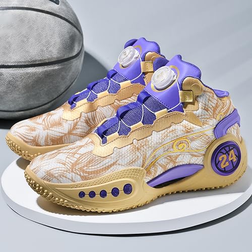 Image of Men's High-Top Basketball Shoes Anti-Slip and Wear-Resistant Soles Running Shoes Graffiti Design Fashionable Sports Shoes