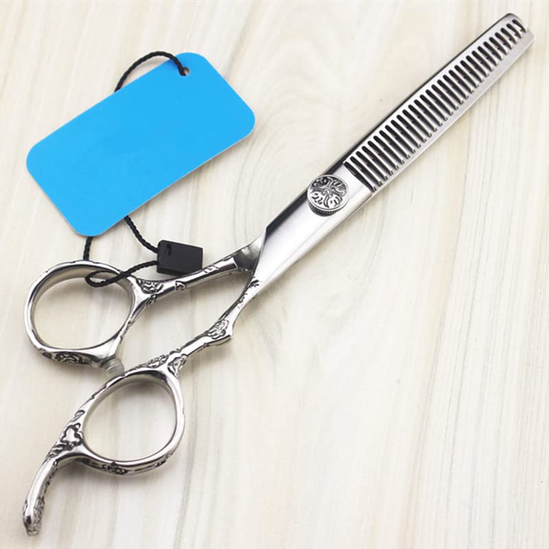 Tijeras Profesionales para Cortar el Cabello, Acero japonés 440c, 6 Pulgadas, Corte Ciruela, Tijeras de peluquería, Tijeras de entresacar, Tijeras de Corte (Juego) (entresacar)