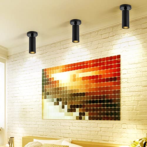 Jarlstar Led Ceiling Spotlight 5 Cct Selectable Spot Light Adjustable Flush Mount Light Fixture 12W Cri 90+ For Living Room Bedroom, Black, 3 Packs #TOP6