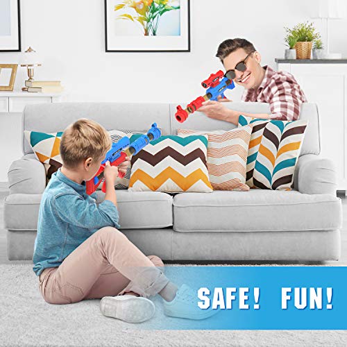 Shemira Shooting Game Toy for 5 6 7 8 9 10+ Years Old Boys & Girls,2pk Foam Ball Popper Air Guns, 24 Foam Balls, Space War Theme Shooting Target, Compatible with Nerf Toy Guns, Ideal Gift for Boys