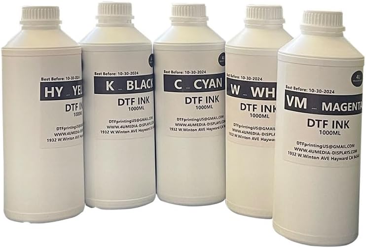 Miniatura 5 de 4U Media&Displays Tinta DTF blanca de 33.8 fl oz para impresión de película DTF (tinta W)
