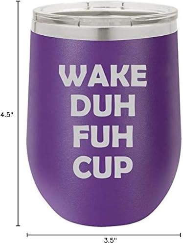 Miniatura 10 de 12 oz Double Wall Vacuum Insulated Stainless Steel Stemless Wine Tumbler Glass Coffee Travel Mug With Lid Wake Duh Fuh Cup (Hot Pink)