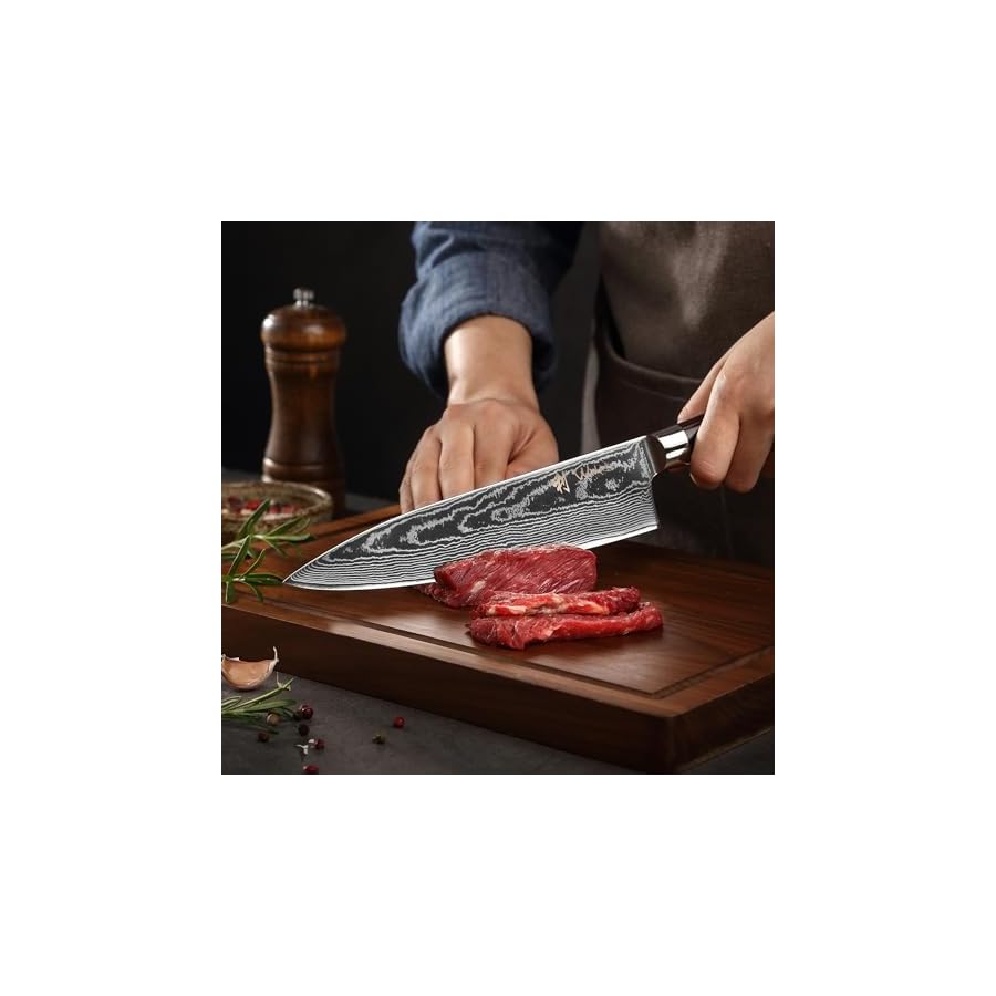 Wakoli-Kitchen-Knife-Set-2-Piece-Professional-Chef-Knives-Set-made-from-67-Layers-Genuine-Damascus-Steel-with-VG10-Core-Damascus-Knife-with-Pakkawood-Handle-in-Gift-Box-ESE Wakoli Kitchen Knife Set, 2 Piece Professional Chef Knives Set made from 67 Layers Genuine Damascus Steel with VG10 Core, Damascus Knife with Pakkawood Handle in Gift Box (ESE)