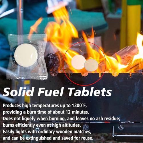 Solid Fuel Tablets Fire Starter, 20 Pcs, for Campfire BBQ Grill Stove - Image 3