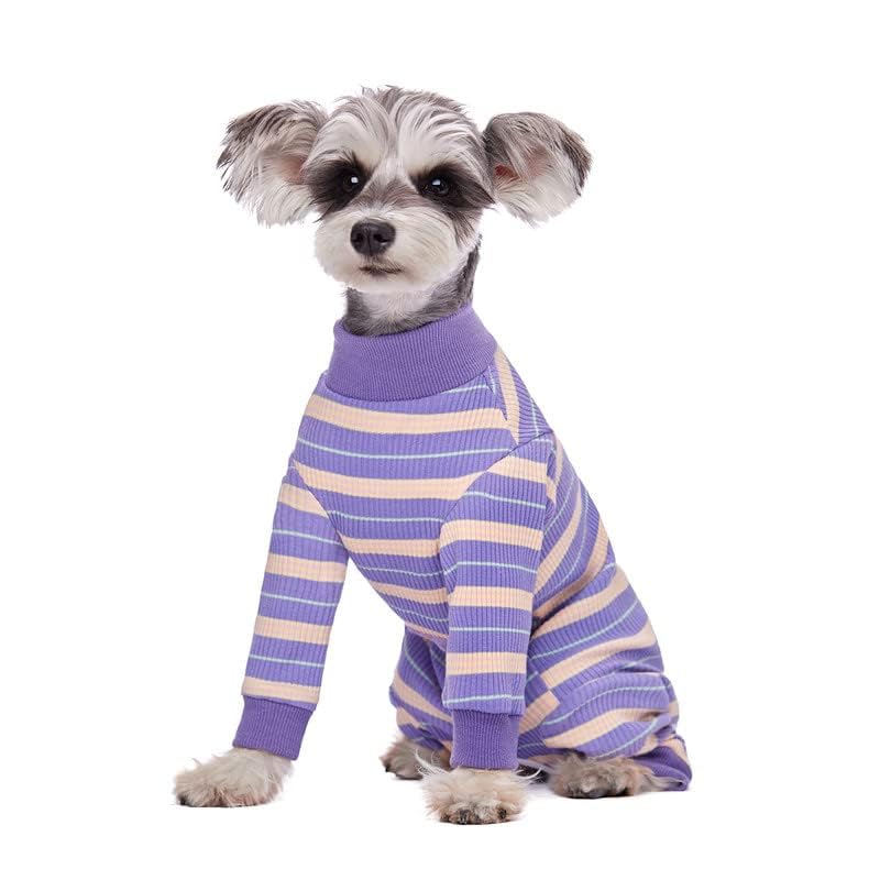 Image of Dog Surgery Recovery Suit for Small Dogs, 4-Legged Dog Onesie After Surgery with Back Snaps, Breathable Cotton Spay and Neuter Bodysuit for Female and Male Dogs