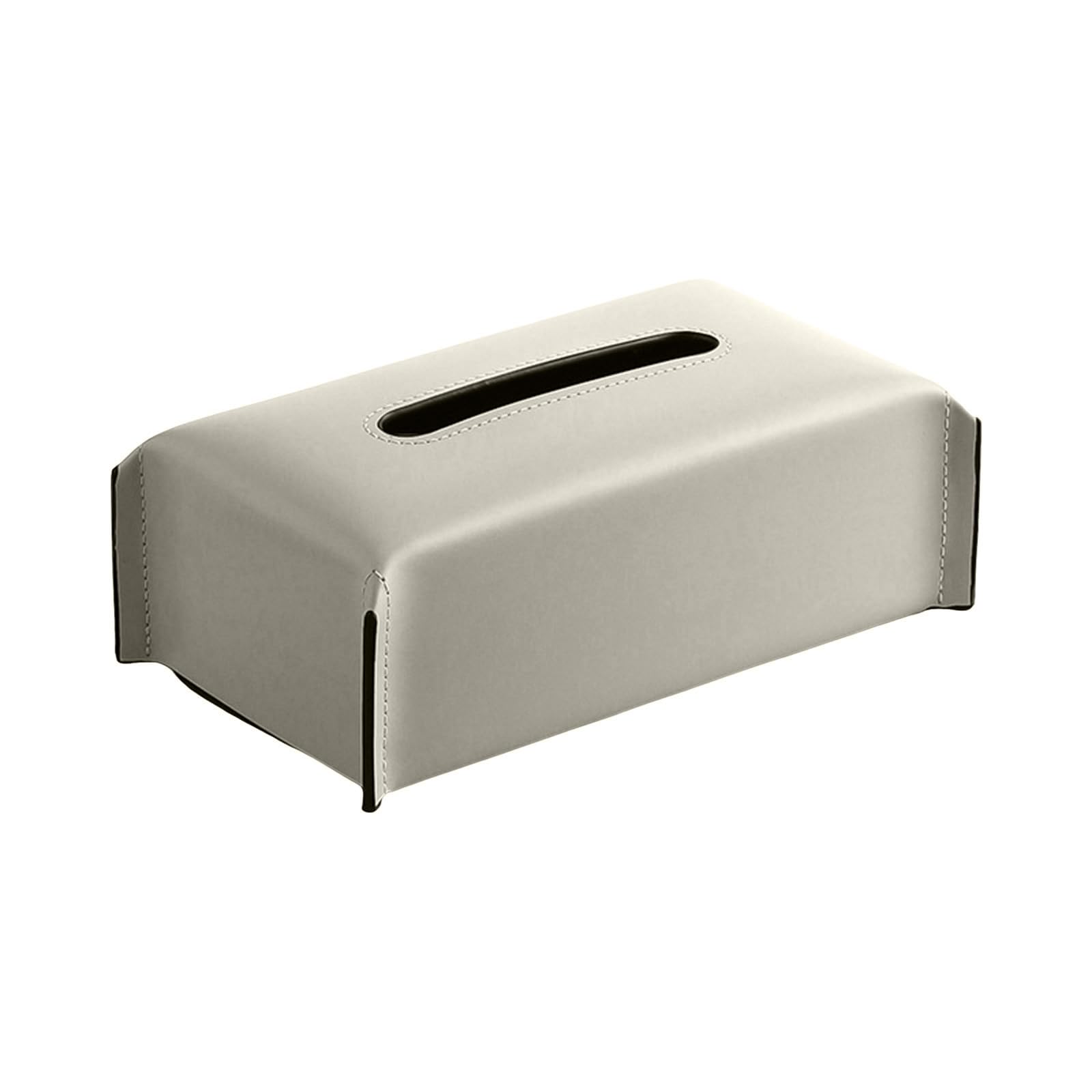 MICFENY PU Leather Tissue Box Rectangular Paper Towel Container Elegant Tissues Storage Case Refillable Napkin Dispenser