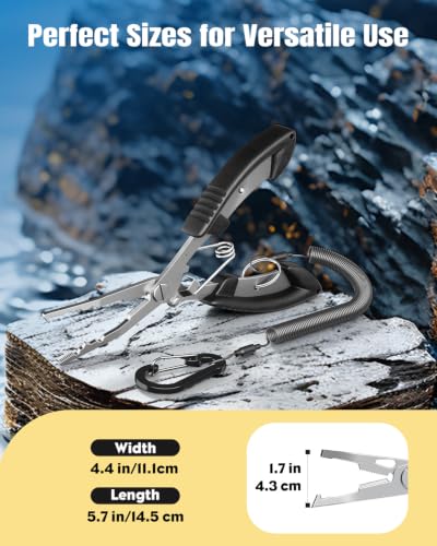 Image of Pawfly 250 Pcs Split Rings and Split Ring Pliers Kit for Fishing | 5 Sizes Fishing Split Rings & Fishing Pliers, Fishing Lure Connectors, Stainless Steel Split Rings for Saltwater & Freshwater