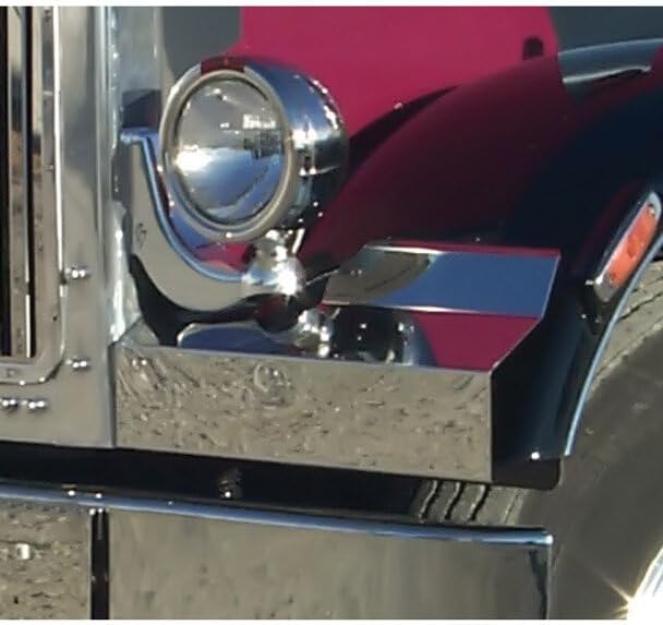 Technical Precision Replacement for Peterbilt 359 Year 1977 Stainless Steel Front Fender Shields