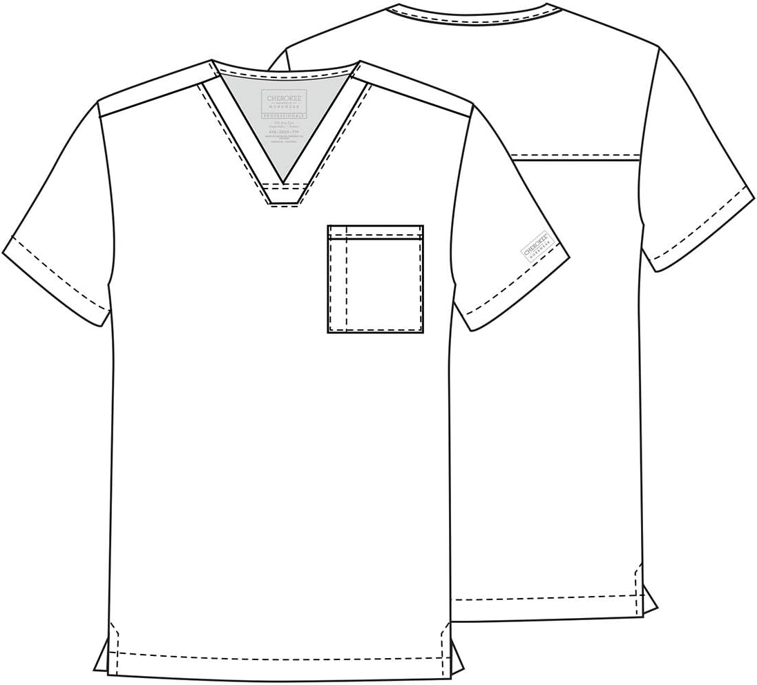 Cherokee Men & Women Scrubs Top Workwear Professionals Tuckable V-Neck WW644 - Image 7