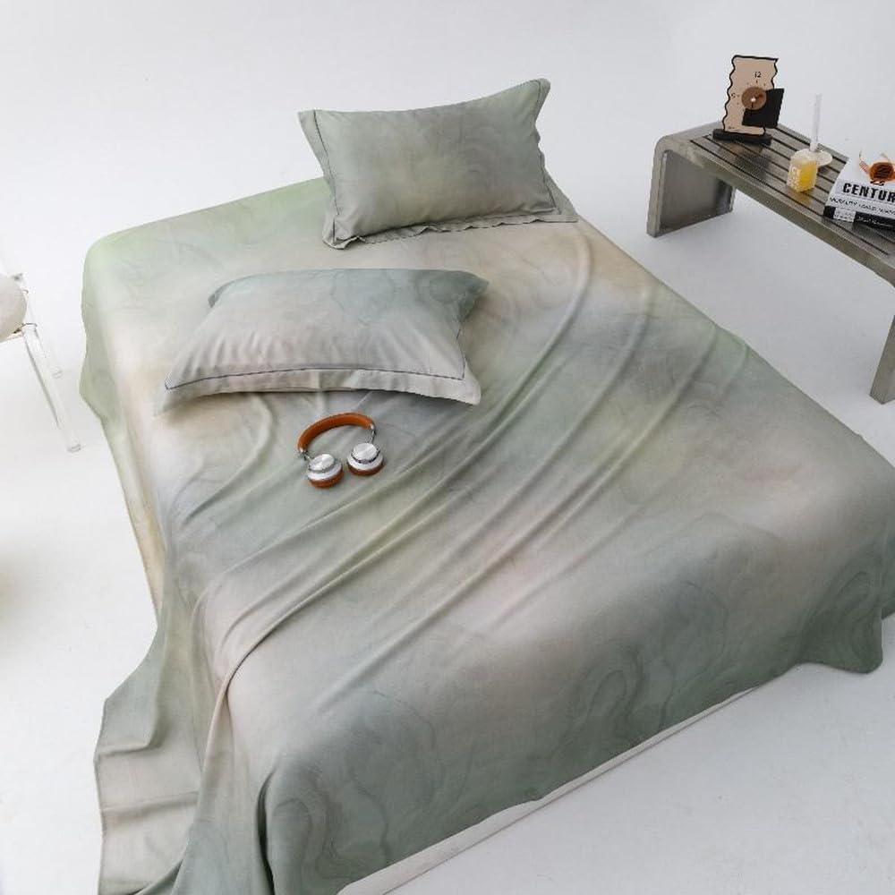Ultra Soft Silky Bamboo Sheet Set Queen 3Pcs Farmhouse Vintage Flowers Botanical Flat Sheet 2 Pillowcases Bed Sheet,Color 1,245X250cm 3Pcs