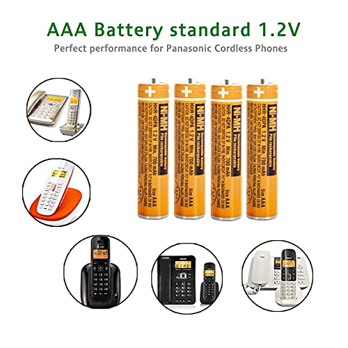 Eocik 4 Pack Hhr-4Dpa Ni-Mh Rechargeable Battery For Panasonic 1.2V 700Mah Aaa Battery For Cordless Phones #TOP3