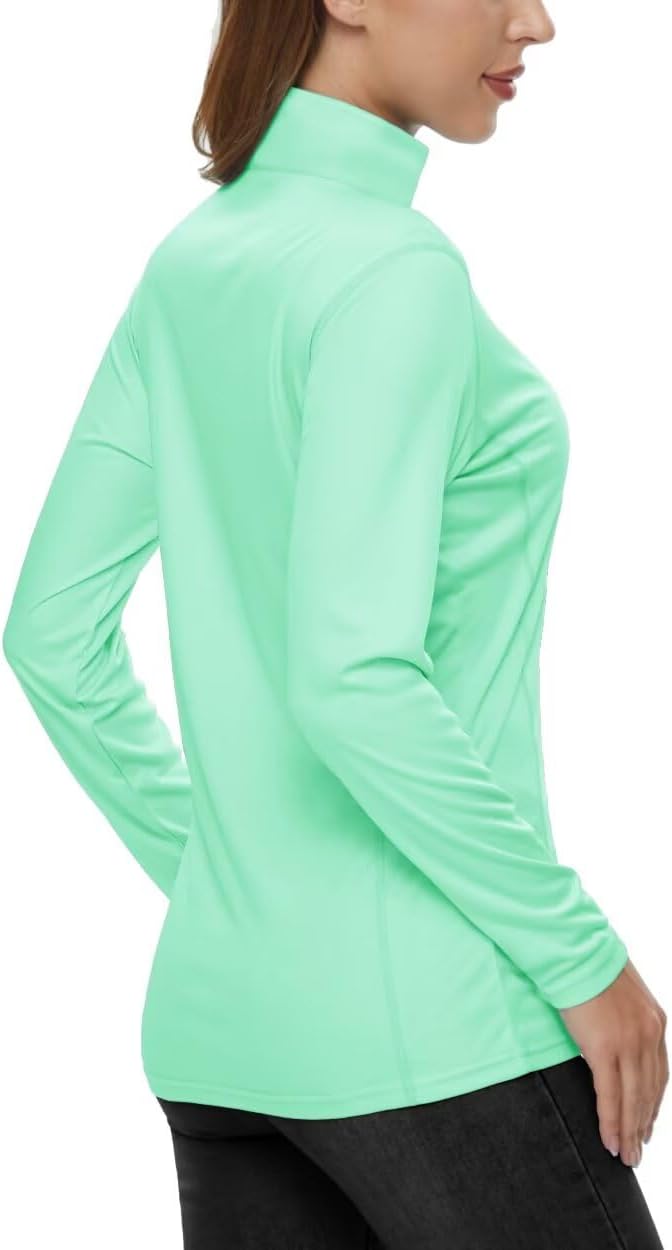 Boladeci Women's UPF 50+ Sun Shirts 1/4 Zip Lightweight Long Sleeve Summer Tops UV Protection Quick Dry Golf Shirts