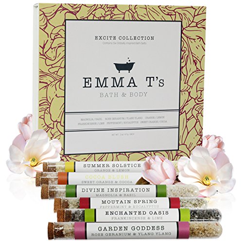 Emma T's Exciting Bath Salts for Women - Best Birthday Gifts for Women - 6 Baths - Excite Collection