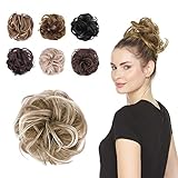 Juvabun Messy Bun Hair Piece - Beach Blonde | Hair Pieces for Women & Men| Messy Bun Hair Piece Synthetic Hair | Everyday Wear | Washable & Realistic|Synthetic Hair Bun Scrunchie -Beach Blonde-6at88