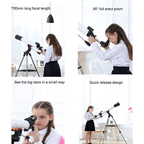 Telescopio refractor 700 mm con trípode y soporte smartphone miniatura 6