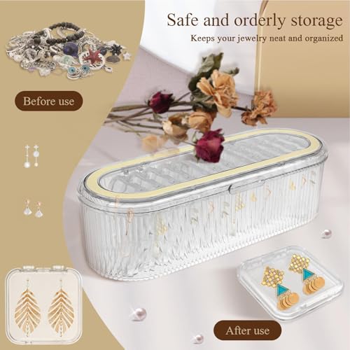 Boîte de rangement transparente pour boucles d'oreilles et bagues - 5