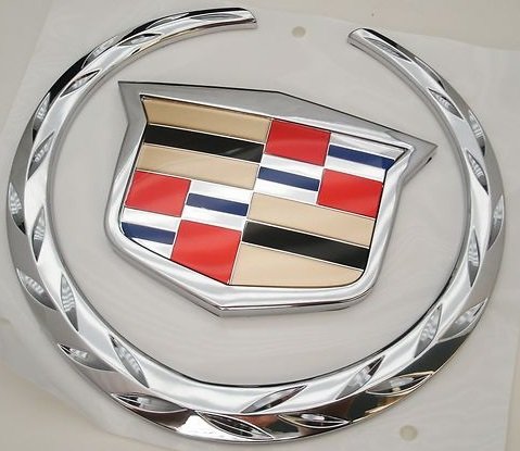 Pair Of Cadillac Wreath & Crest Emblems – Chrome – Made In USA