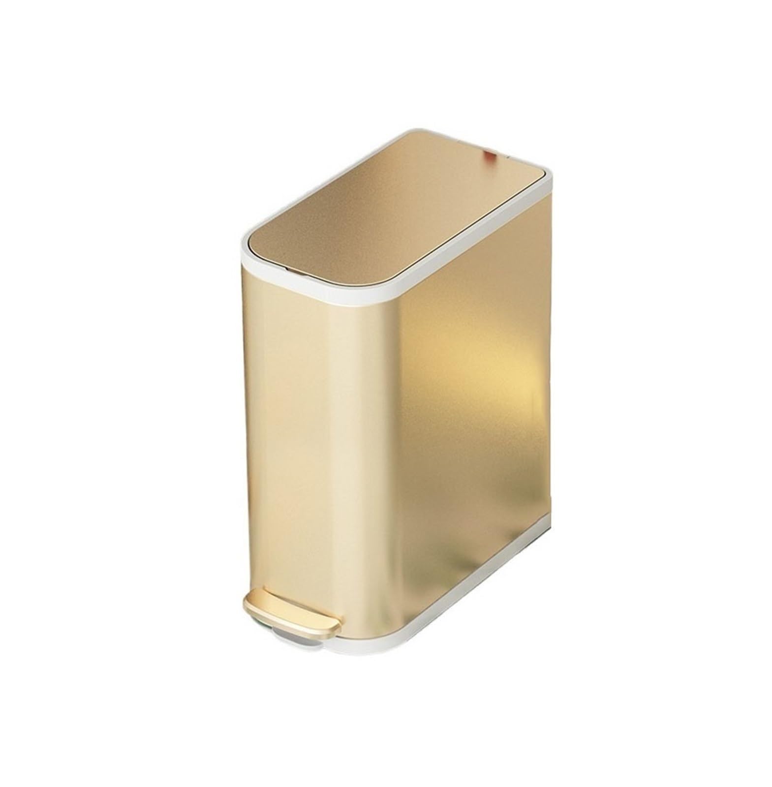 Dustbin Step Pedal Trash Can Wastebasket for Bathroom - Small, Compact Design with Soft Close Lid(Gold)