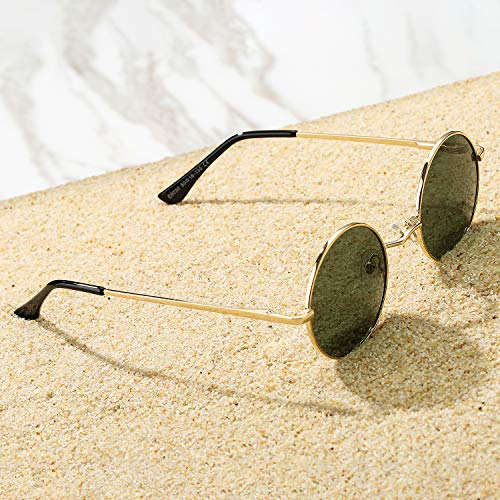 Image of Pro Acme Small Round Polarized Sunglasses for Women Men Retro Metal Shades