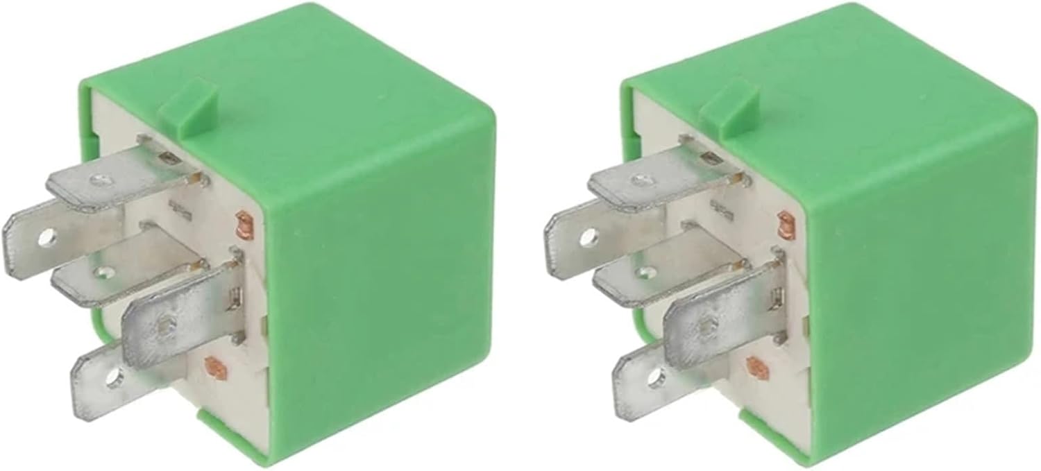 2X 12V 35A 5 Pins Cooling Radiator Fan Relay Green 6547TX for Peugeot 206 207 306 307 406 407 807