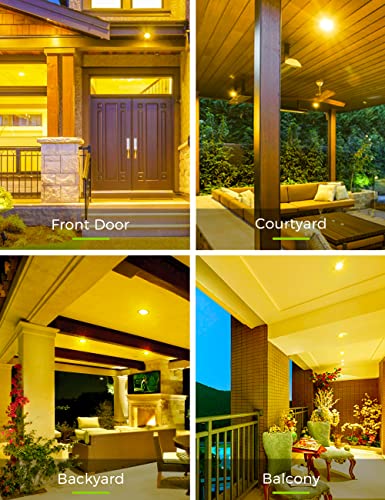 Image of L LOHAS LED Yellow Bug Light Bulbs Outdoor, PAR38 LED Flood Light Outside | 150-200W Equivalent 2000K Non-Attracting, 15W 1100LM Non-Dim Amber Porch Lights, E26 Base for Patio, Backyard, Party 2 Pack