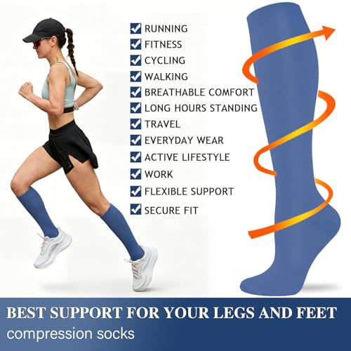Image of Sooverki Compression Socks for Women and Men Circulation (3 /4 Pairs) is Best Support for Running Athletic Cycling Hiking