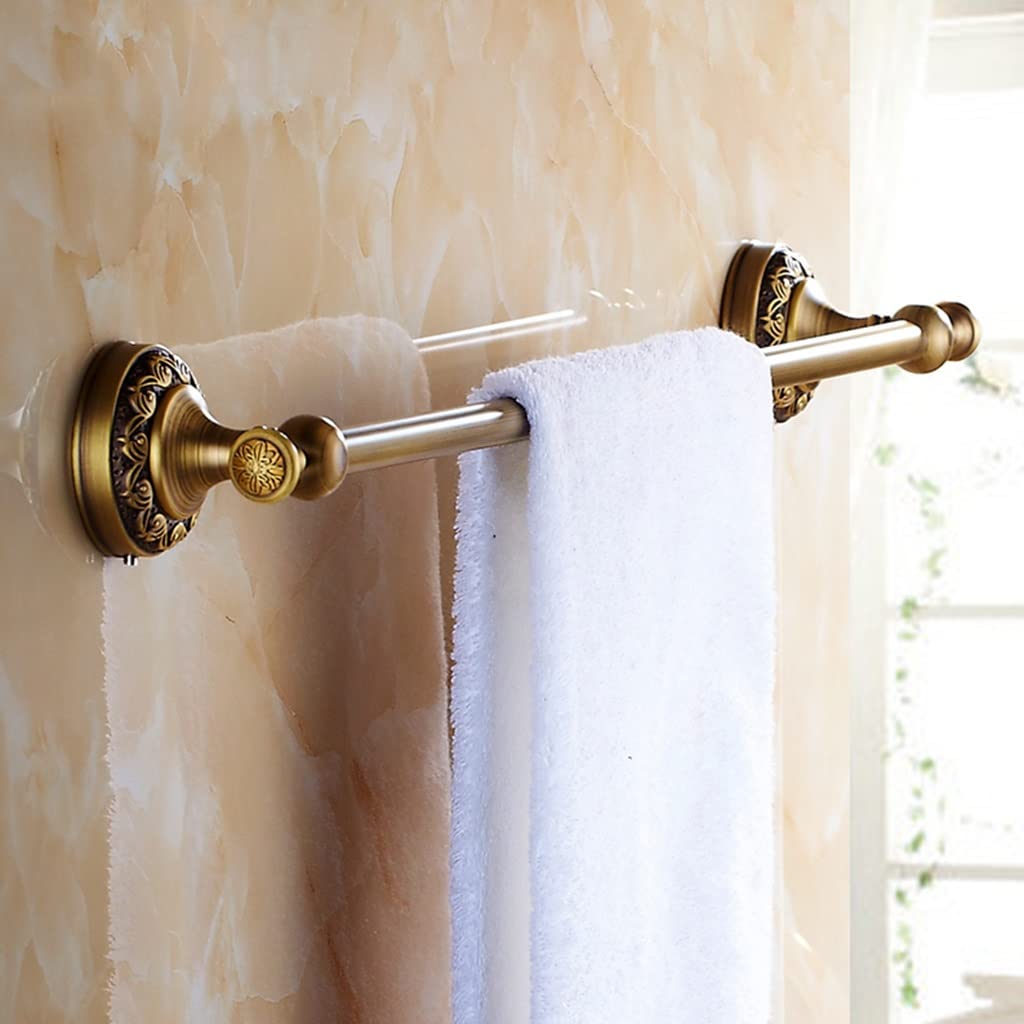 LMYSXAOZ Towel Rails Bathroom Hardware Bathroom, All-Copper European Toilet Antique Rack, Double-Bar Rail Racks/Double Pole 50Cm The New