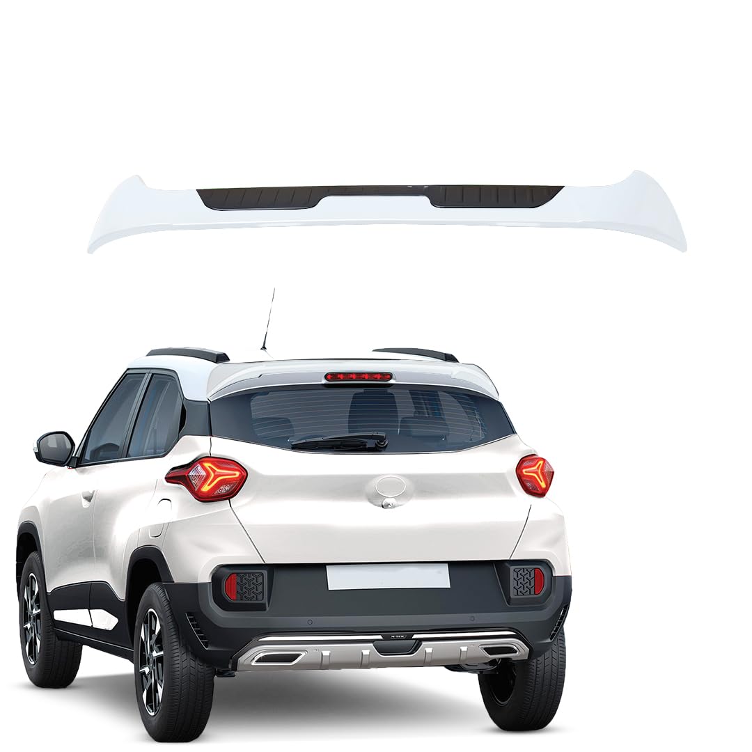 M-TEK Rear Car Spoiler for Punch| Drill Free |Easy Installation | Color Orcus White