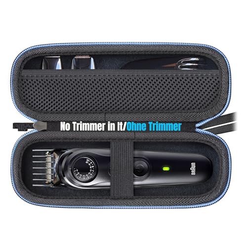 Woollo Etui Kompatibel mit Braun Barttrimmer Series 5,Elektrischer Bartschneider Bodygroomer Set,Trimmer Herren Tragbar Hart Reise Case Hülle Tasche für Bartrasierer MGK5410 BT5430 (Nur Tasche)