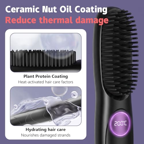 Plancha de Pelo Portátil Recargable Go Brush Pro Negra miniatura 3