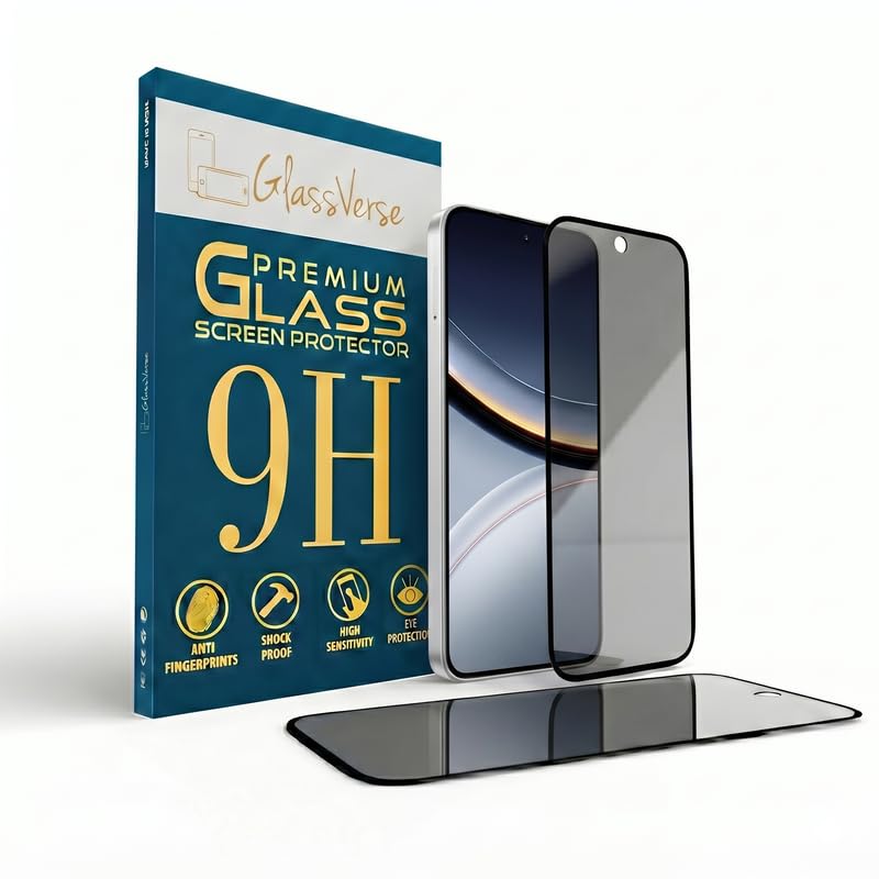 Image of GlassVerse Privacy Tempered Glass for Poco F7 5G | Anti Spy Screen Protector, 9H Hardness, Edge to Edge, Case Friendly, Hassle-less Installation Kit Included. (Pack of 2)